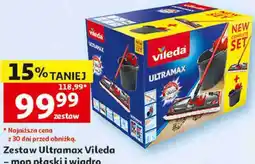 Auchan Zestaw Ultramax Vileda - mop płaski i wiadro oferta