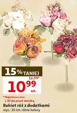 Auchan Bukiet róż z dodatkami, wys.: 35 cm, różne kolory oferta