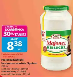 Auchan Majonez Kielecki bez konserwantów, Społem oferta