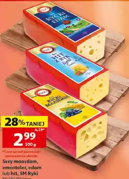 Auchan Sery maasdam, ementaler, edam lub hit, SM Ryki oferta