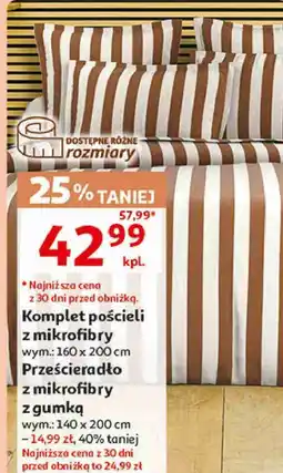 Auchan Komplet pościeli lub prześcieradło z mikrofibry actuel oferta