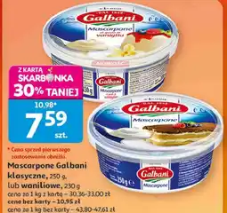 Auchan Mascarpone Galbani klasyczne lub waniliowe oferta