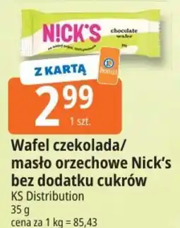 E.Leclerc Wafel czekolada/ masło orzechowe Nick's bez dodatku cukrów oferta