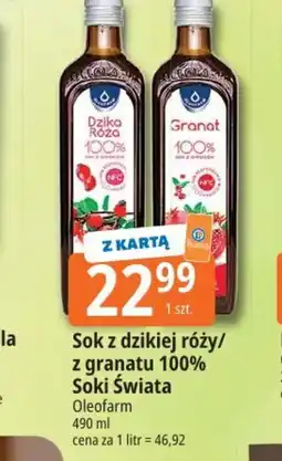 E.Leclerc Sok z dzikiej róży / z granatu 100% Soki Świata Oleofarm oferta