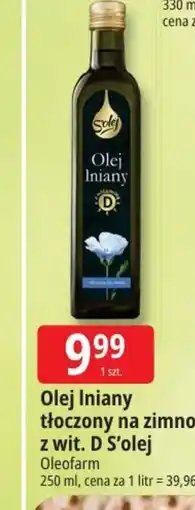 E.Leclerc Olej Iniany z wit. D S'olej Oleofarm oferta