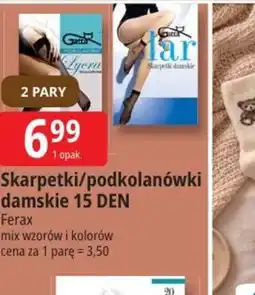E.Leclerc Skarpetki/podkolanówki damskie 15 DEN Ferax oferta