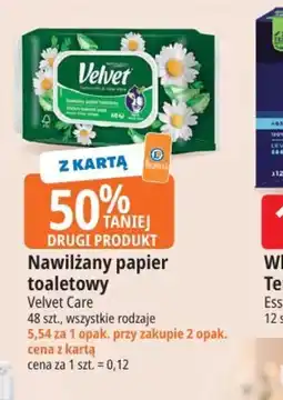 E.Leclerc Nawilżany papier toaletowy Velvet Care oferta