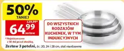 Auchan Zestaw 3 patelni, stal nierdzewna oferta