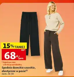 Auchan Spodnie damskie szerokie, elastyczne w pasie oferta