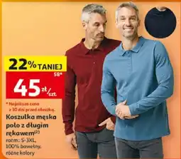 Auchan Koszulka męska polo z długim rękawem oferta