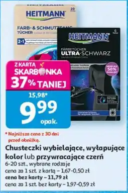 Auchan Chusteczki wybielające, wytapujące kolor lub przywracające czern oferta