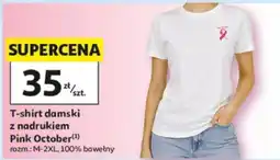 Auchan T-shirt damska z nadrukiem Pink October oferta