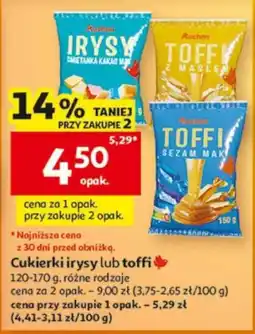 Auchan Cukierki irysy lub toffi oferta