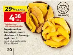 Auchan Papaja, melon kantalupa, owoce chlebowca lub mango oferta
