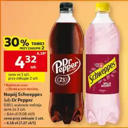 Auchan Napój Schweppes lub Dr Pepper oferta