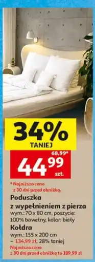 Auchan Poduszka z wypełnieniem z pierza oferta