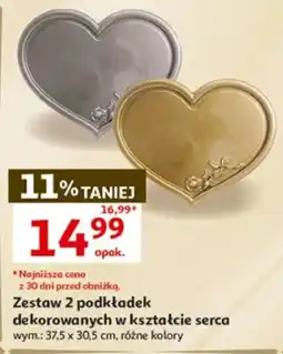 Auchan Zestaw 2 podkładek dekorowanych w kształcie serca oferta