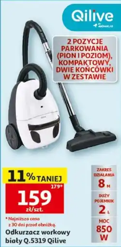 Auchan Odkurzacz workowy biały Q.5319 Qilive oferta
