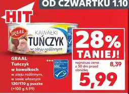 Kaufland GRAAL Tuńczyk w kawałkach w oleju roślinnym, w sosie własnym 120/170 g puszka oferta