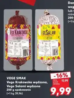 Kaufland Vege Krakowska wędzona, Vege Salami wędzone oferta