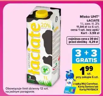Carrefour Mleko UHT ŁACIATE oferta