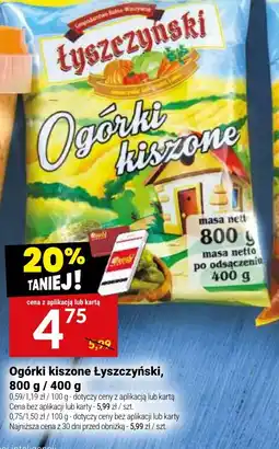 Twój Market Ogórki kiszone Łyszczyński oferta