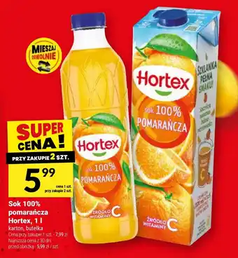 Twój Market Sok 100% pomarańcza Hortex oferta