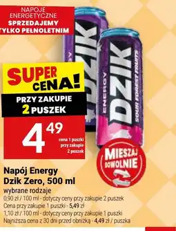 Twój Market Napój Energy Dzik Zero oferta