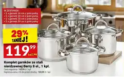 Twój Market Komplet garnków ze stali nierdzewnej Berry oferta