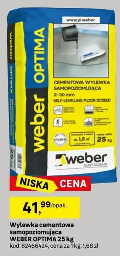 Leroy Merlin Wylewka cementowa samopoziomująca Weber Optima oferta