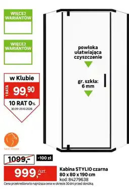 Leroy Merlin Kabina STYLIO czarna oferta