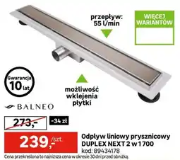 Leroy Merlin Odpływ liniowy prysznicowy DUPLEX NEXT 2 oferta