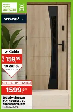 Leroy Merlin Drzwi wejściowe MATADOR S68 BL oferta