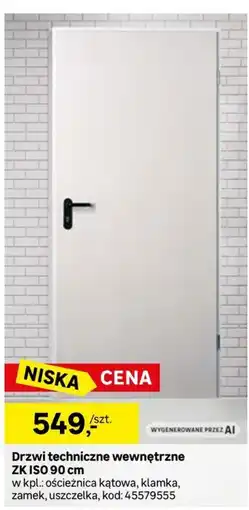 Leroy Merlin Drzwi techniczne wewnętrzne ZK ISO 90 cm oferta