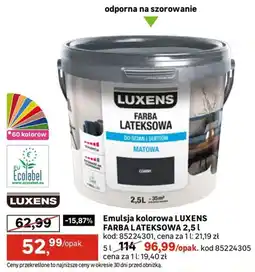 Leroy Merlin Emulsja kolorowa LUXENS FARBA LATEKSOWA oferta