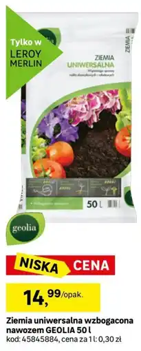 Leroy Merlin Ziemia uniwersalna wzbogacona nawozem GEOLIA oferta