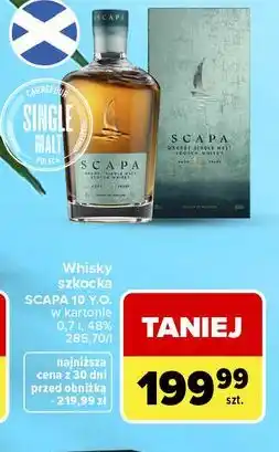 Carrefour Whisky szkocka SCAPA 10 Y.O. w kartonie oferta