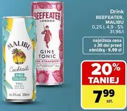 Carrefour Market Drink BEEFEATER, MALIBU oferta