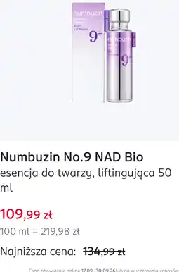 Rossmann Numbuzin No.9 NAD Bio esencja do twarzy, liftingująca oferta