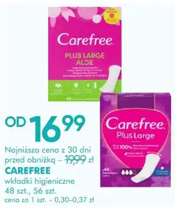 SuperPharm Wkładki higieniczne Carefree Plus Large oferta