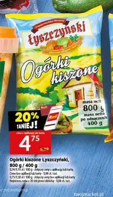 Twój Market Ogórki kiszone Łyszczyński oferta