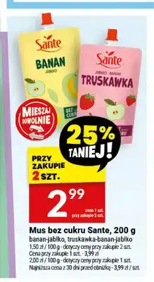 Twój Market Mus bez cukru Sante banan-jabłko oferta