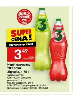 Twój Market Napój gazowany 20% soku Zbyszko oferta