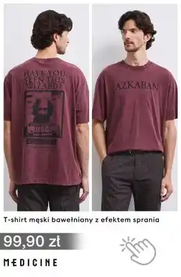 T-shirt męski bawełniany z efektem sprania Medicine