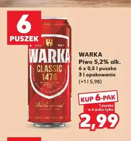 Kaufland Piwo Warka 5,2% 6-pak oferta