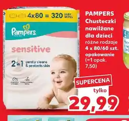 Kaufland Chusteczki nawilżane dla dzieci Sensitive Pampers 4-pak oferta
