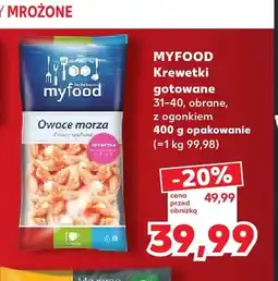 Kaufland Krewetki gotowane 31-40 obrane z ogonkiem Myfood oferta