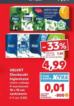 Kaufland Chusteczki higieniczne 4-warstwowe Velvet 10-pak oferta