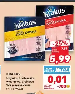 Kaufland Szynka Królewska wieprzowa Krakus oferta