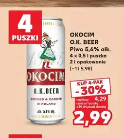 Kaufland Piwo Okocim O.K. Beer 5,6% 4-pak oferta